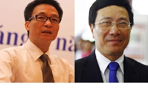 （C）  tuoitre,　新副首相への就任が決まったブー・ドゥック・ダム氏（左）とファム・ビン・ミン氏（右）