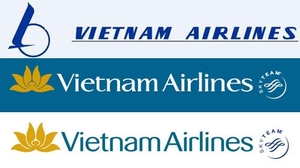 (C) vnexpress ベトナム航空ロゴの変遷 上：初代、中：2002年〜現在、下：今回発表された新ロゴ