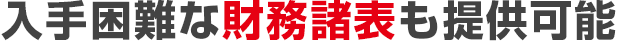 入手困難な財務諸表も提供可能