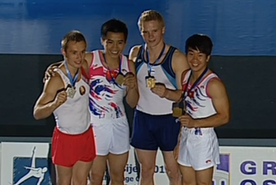 （C）  Baomoi,　表彰台に上るグエン・ハー・タイン選手（左から2番目）