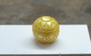 (C) tuoitre 銅鼓の文様を描いた15mmの天然真珠