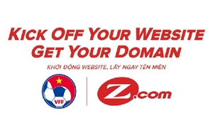 (C) GMO, 上：「Z.com」キャッチコピー、左：ベトナム代表ロゴ、右：Z.comロゴ 