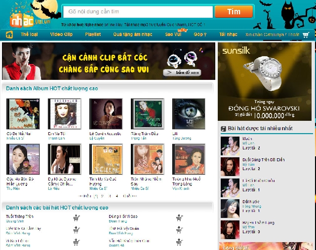 (C)ICT news、「Nhac.vui.vn」のサイト