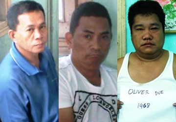 (C) Phapluat, 逮捕された容疑者3人、右端が主犯格のオリバー・デュエ容疑者