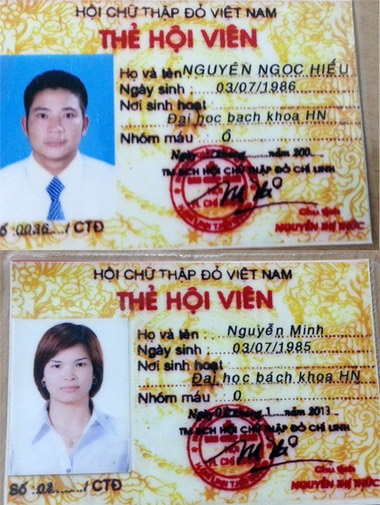 (C)baotintuc.vn, 偽造した赤十字職員証