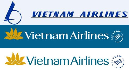 (C) vnexpress ベトナム航空ロゴの変遷 上:初代、中:2002年~現在、下:今回発表された新ロゴ