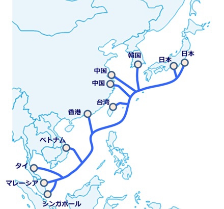 (C) NTT Com、APGケーブルルート