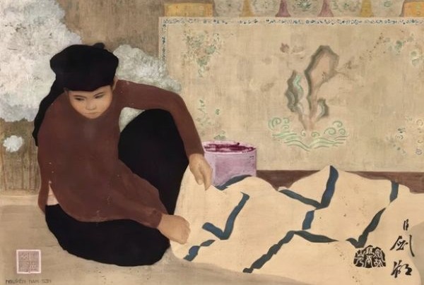 ベトナム　絵画 ベトナム人画家ナム・ソンの絹絵、過去最高額の約2億円で落札 [社会