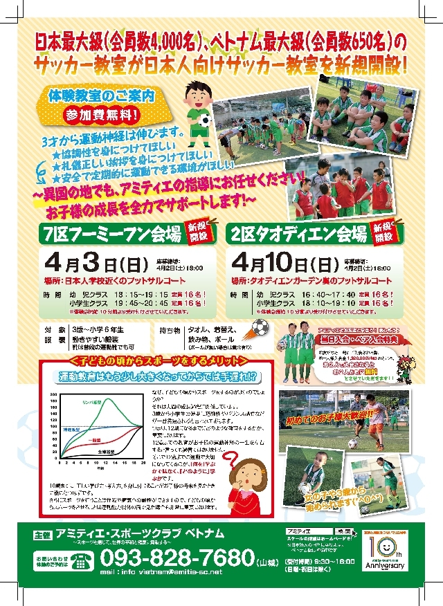 アミティエscが日本人向けサッカースクール開校 4月に無料体験会 日系 Vietjoベトナムニュース